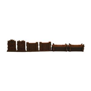 Catapult Feud: Set of 6 Brown Barricades by Vesuvius Media - SEALED