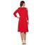 Susan Graver Size 1X Red Liquid Knit 3/4 Sleeve Cold Shoulder Dress