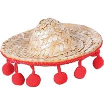 Mini Straw Sombrero Hair Clip Costume Accessory