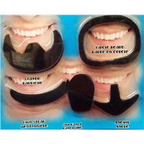 Black Assorted Beards Set Self Adhesive Stick-On Party Beards 5 pack