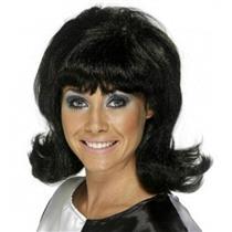 Black 60's Lady Flip Flick-Up Wig
