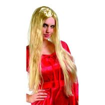 24" Long Straight Blonde Wig