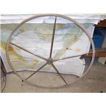 Boaters' Resale Shop of Tx 1405 0107.02 LEATHER WRAPPED 40" DESTROYER WHEEL