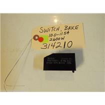 Whirlpool STOVE 314210  Switch, Bake 10.0-11.5A  2600W    USED