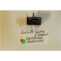 FRIGIDAIRE Stove  316436000  316021500   Switch-6`` Element  USED PART