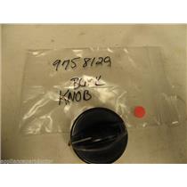 WHIRLPOOL STOVE 9758129 BLACK KNOB USED PART ASSEMBLY