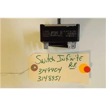 WHIRLPOOL STOVE 3149404  3148951   Switch, Infinite (right Front)  4.4-5.8a used