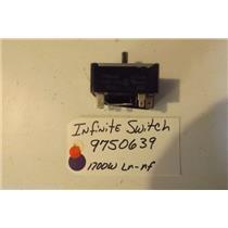 KITCHENAID STOVE  9750639 Infinite Switch 1700w, Lr-rf used part