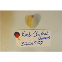 FRIGIDAIRE STOVE 316025107 Knob-control, Almond used part
