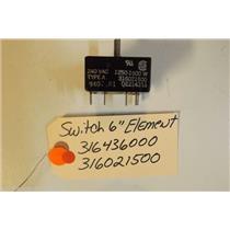 FRIGIDAIRE  STOVE 316436000  316021500  Switch-6`` Element 1250-1500w  USED PART