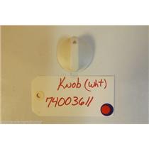 MAYTAG STOVE 74003611 Knob wht   USED PART