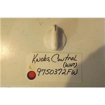 KITCHENAID STOVE  9750372FW Knobs, Control white  used part