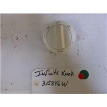 Amana STOVE 315846W Knob, Infinite Switch (wht)  USED PART