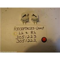 FRIGIDAIRE STOVE  3051223  3051222  Receptacles-lamp, Lh & Rh    USED PART