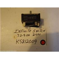 KENMORE STOVE KS812009 Infinite Switch 7.2-9.0A 240v  USED  PART