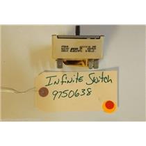 KITCHENAID STOVE 9750638  Infinite Switch (1500w - Rr)   5.2-6.6a    used part