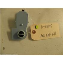 WHIRLPOOL HOBART KITCHEN AID DISHWASHER D-116195 D116195 FILL AIR GAP USED PART