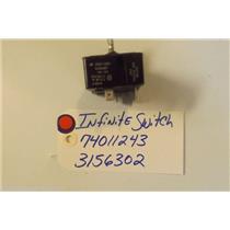AMANA STOVE 74011243  3156302  Infinite Switch  240v USED PART