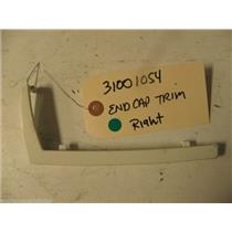 MAYTAG ELECTRIC DRYER 31001054 ENDCAP TRIM WHITE "RT" USED PART ASSEMBLY