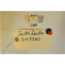 WHIRLPOOL STOVE 3149360   Switch, Rocker  wht  2 prong    6a 125v   3a 250  USED