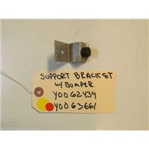 CALORIC STOVE Y0062439 Y0063661 Support Bracket, Glass & Bumper, Oven Door USED