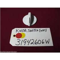 Amana STOVE 31942606W  Knob, Switch (wht) used part