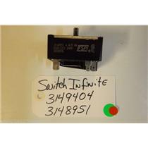 WHIRLPOOL Stove 3149404  3148951  Switch, Infinite (right Front) USED PART