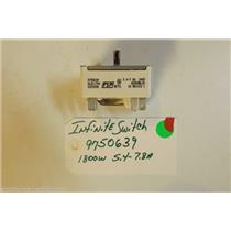 WHIRLPOOL STOVE 9750639 Infinite Switch 1800w  5.4-7.8 a  USED PART