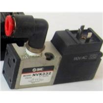 SMC NVK332 AIR PNEUMATIC SOLENOID VALVE, WITH 110VAC SOLENOID, WITH PICTURED FI