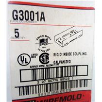 *BOX OF 5* WIREMOLD G3001A RIGID INSIDE COUPLING, 3000 SERIES, GALVANIZED STEEL