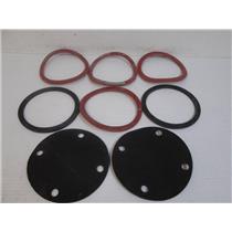 **Lot of 8**  Rubber Gaskets (6) 6" x 1/4" & (2) 4-Hole 7" x 1/8" Rubber Disc