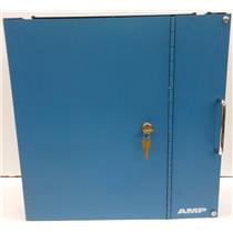 AMP AMPHENOL COAX SPLITTER OR DISTRIBUTION BOX, BLUE, WITH KEYS, APPROX 16 X 16