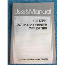 CITIZEN 19-20040806-1000-0036-07.40 USER'S MANUAL FOR iDP 3110 DOT MATRIX PRINT