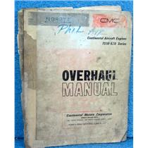 CMC CONTINENTAL MOTORS X-30042 OVERHAUL MANUAL FOR SERIES TSIO-520 SERIES AIRCR