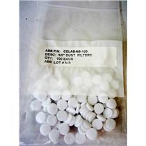 *PACK OF 100* ABB CELAB-6B-100 DUST FILTERS, 3/8" DIAMETER - NEW