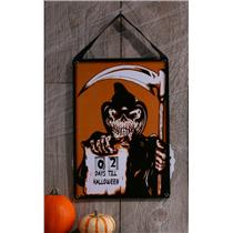Grim Reaper Skeleton Halloween Countdown Calendar Wall Decor Prop