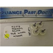 MAYTAG  DISHWASHER 912548 99002342 912549 TUB WHEEL W/SHAFT SET OF 4 USED
