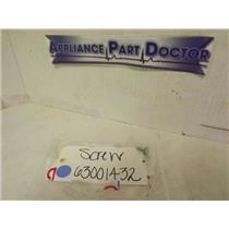 MAYTAG WHIRLPOOL REFRIGERATOR 63001432 SCREW NEW