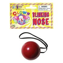 Blinking Red Plastic Nose Rudolph Reindeer Christmas Clown Flashing Nose