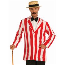 Roarin' 20's Old Time Adult Red and White Striped Costume Jacket Size XL