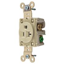 Hubbell HBL5361I Heavy Duty Standard Single Receptacle Ivory