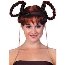 Auburn Gretel or Heidi Braids Updo Wig
