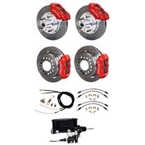 55 56 57 Bel Air Manual 4 Wheel Wilwood Disc Brake Kit 11" Rotor Red