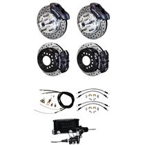 55 56 57 Bel Air Wilwood Manual 4 Wheel Disc Brake Kit 11" Drilled Black