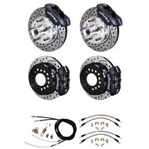 59-64 Impala 4 Wheel Wilwood Disc Brake Kit 11" Drilled Black Caliper