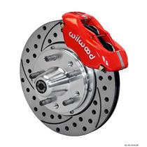 Wilwood 84-86 Mustang Front Disc Brake Kit 11" Drilled Rotor Red Caliper
