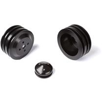Stealth Black Ford Small Block Pulley Kit A/C (4 Bolt Crank - 289 WP) - 3V Water Pump Pulley