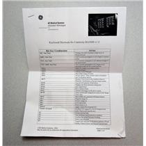 GE Medical RA1000 V1.0 Keyboard Shortcuts