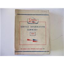 CESSNA SERVICE INFORMATION SUMMARY 1974, DATE ISSUED MARCH 1975