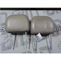 2003 2004 GMC 2500 SLT CREWCAB FRONT SEATS LEATHER HEAD RESTS (BEIGE) TAN SET